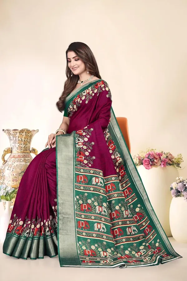 Maroon_Silk_Blend_Bandhani_Dola_Silk_Saree_For_Women