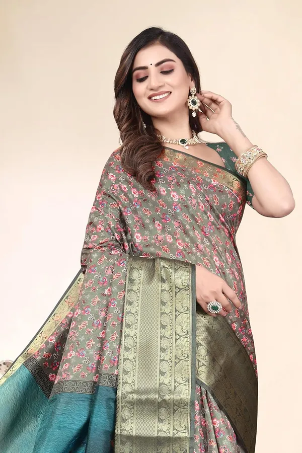 Multicolour_Silk_Blend_Printed_Dola_Silk_Saree_For_Women