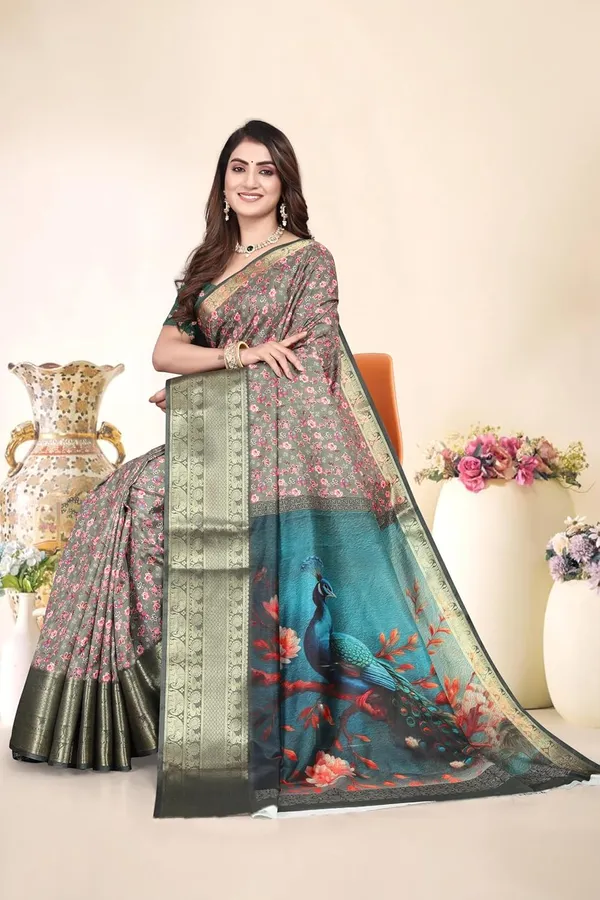 Multicolour_Silk_Blend_Printed_Dola_Silk_Saree_For_Women