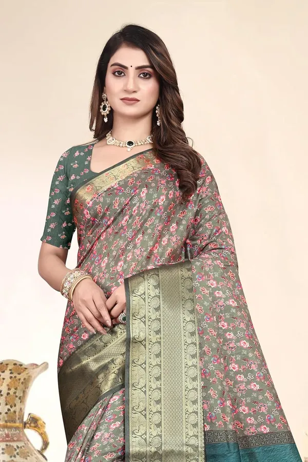 Multicolour_Silk_Blend_Printed_Dola_Silk_Saree_For_Women