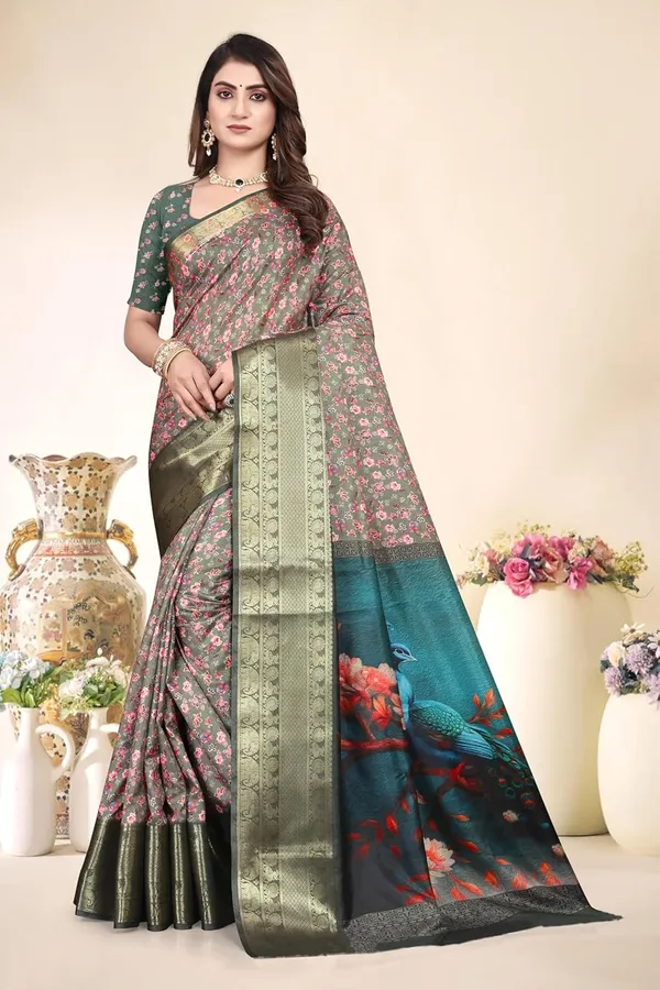 Multicolour_Silk_Blend_Printed_Dola_Silk_Saree_For_Women