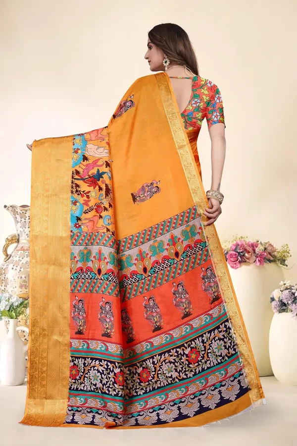 Orange_Silk_Blend_Printed_Dola_Silk_Saree_For_Women