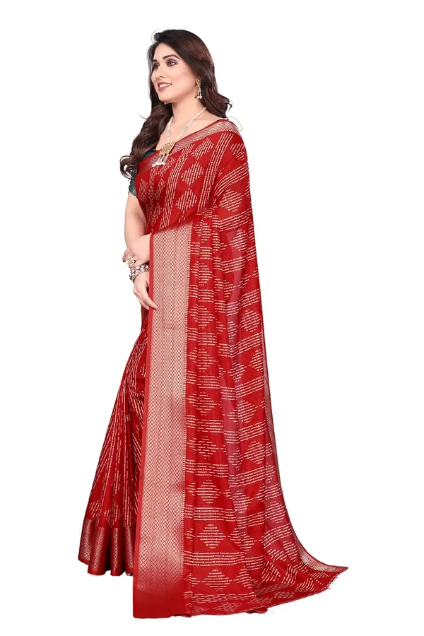Red_Cotton_Blend_Dola_Silk_Saree_For_Women