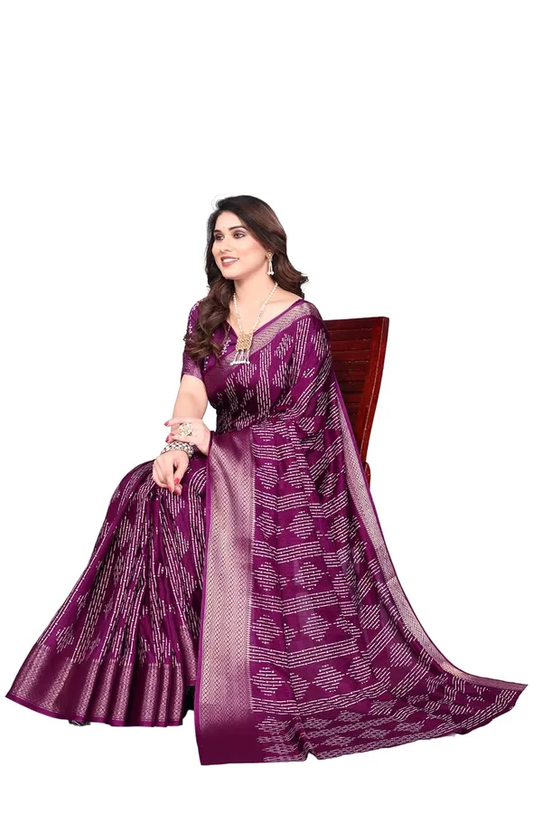 Wine_Cotton_Blend_Dola_Silk_Saree_For_Women