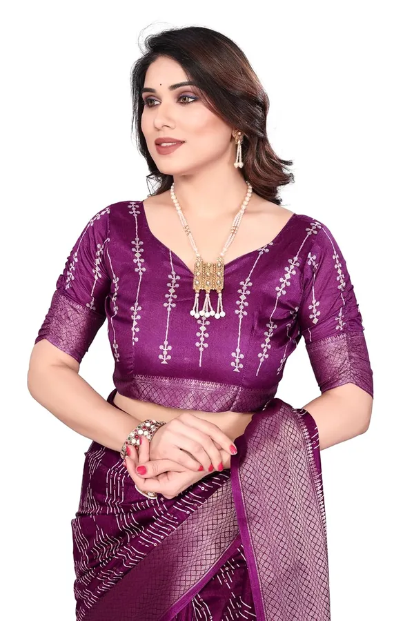 Wine_Cotton_Blend_Dola_Silk_Saree_For_Women