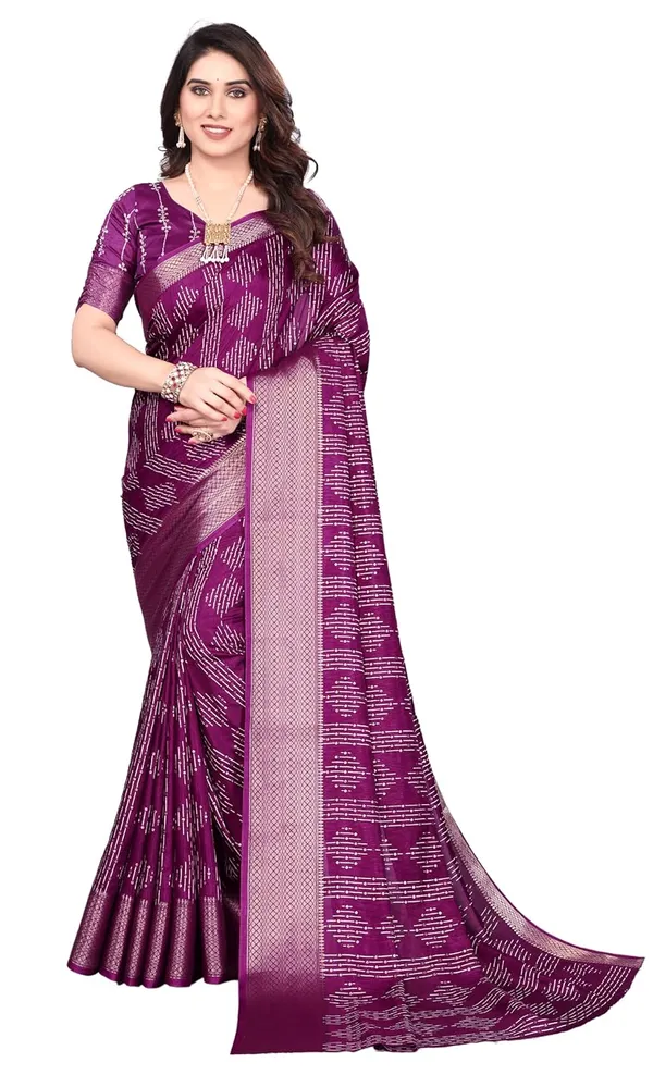 Wine_Cotton_Blend_Dola_Silk_Saree_For_Women