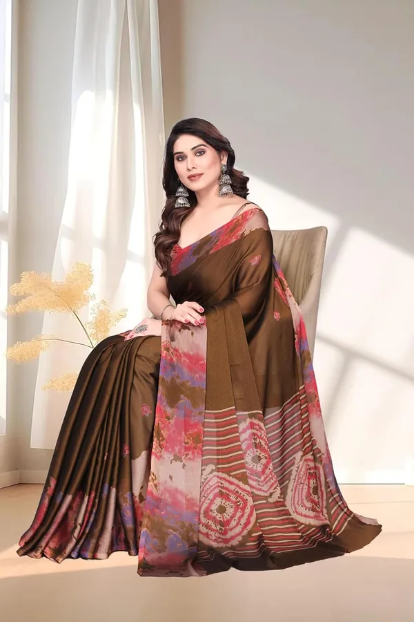 Caramel_Brown_Chiffon_Printed_Chiffon_Saree_For_Women