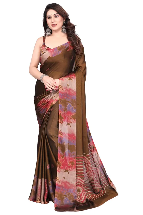 Caramel_Brown_Chiffon_Printed_Chiffon_Saree_For_Women