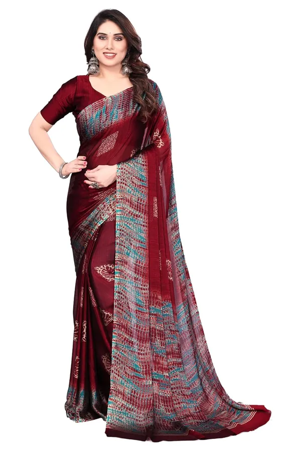 Maroon_Chiffon_Printed_Chiffon_Saree_For_Women