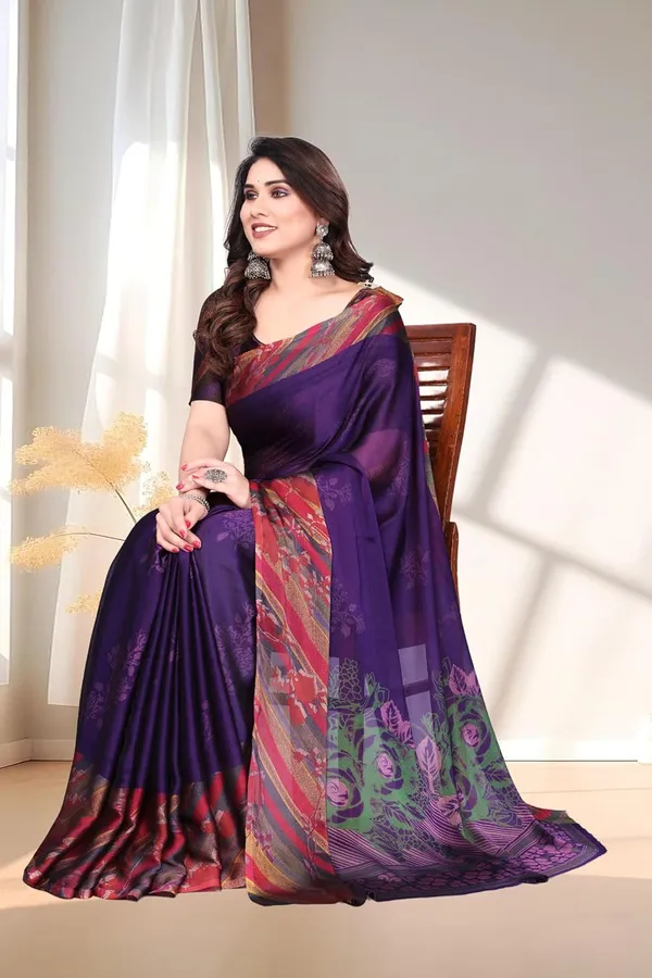 Purple_Chiffon_Printed_Dola_Silk_Saree_For_Women