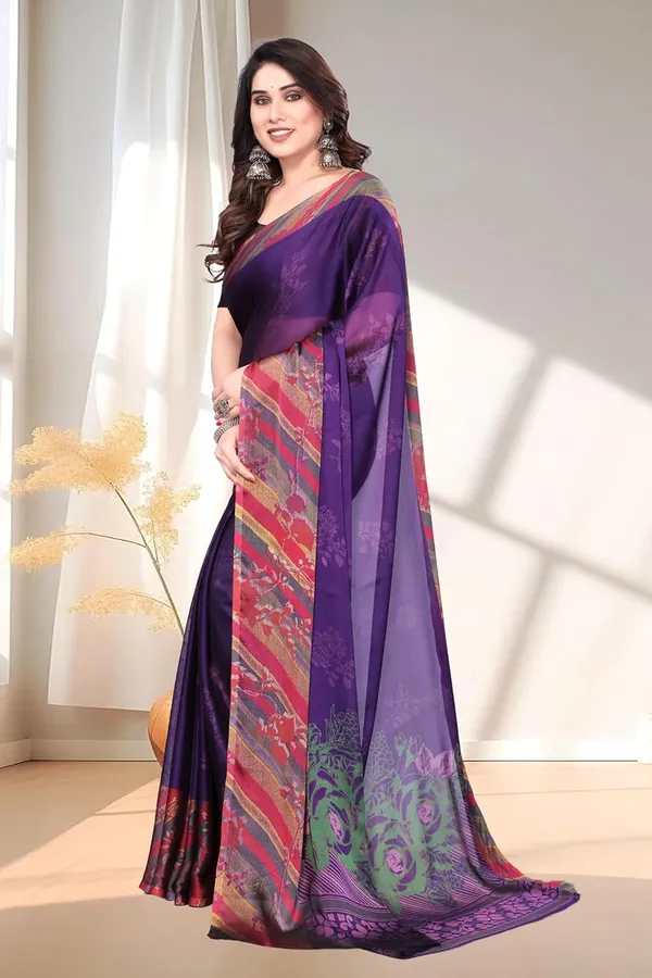 Purple_Chiffon_Printed_Dola_Silk_Saree_For_Women