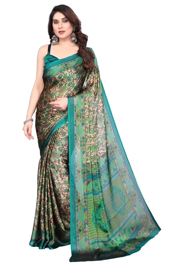 Turquoise_Chiffon_Printed_Chiffon_Saree_For_Women