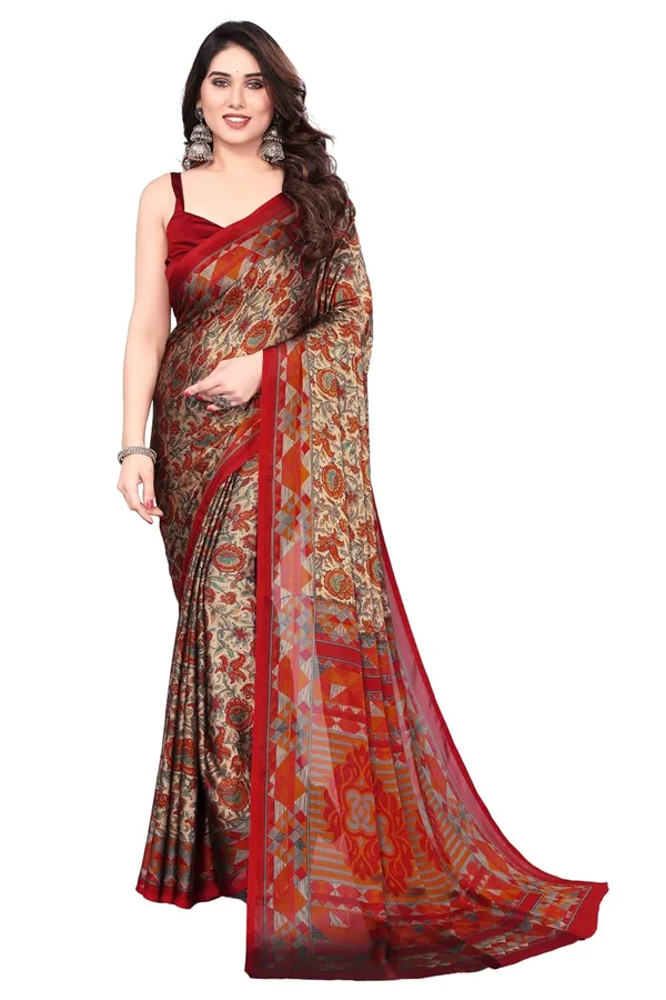 Maroon_Chiffon_Printed_Chiffon_Saree_For_Women