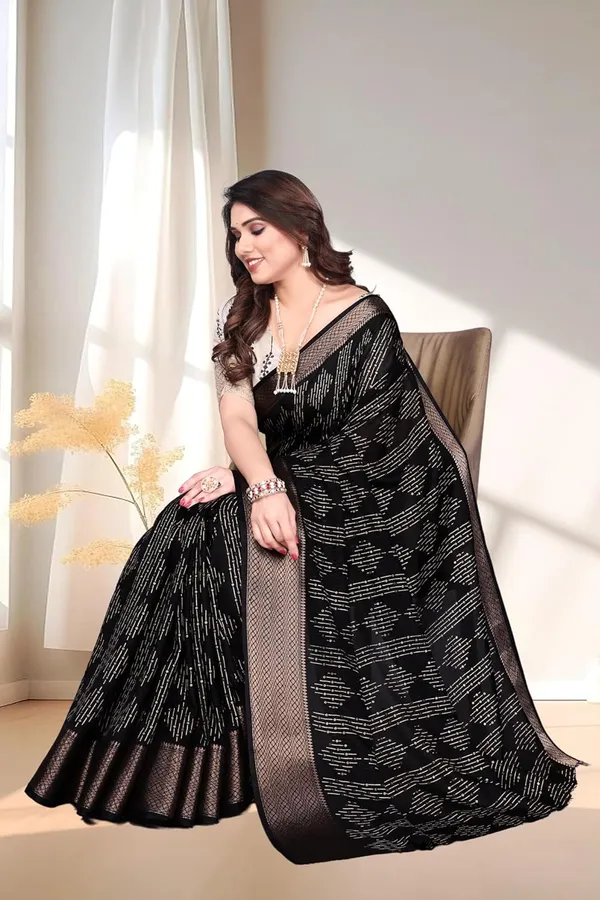 Black_Silk_Blend_Printed_Dola_Silk_Saree_For_Women