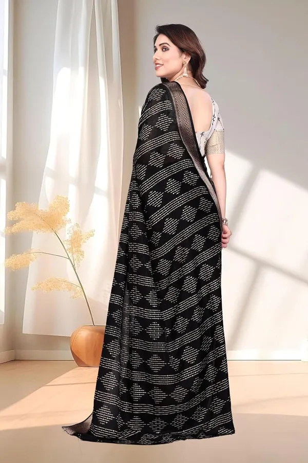 Black_Silk_Blend_Printed_Dola_Silk_Saree_For_Women