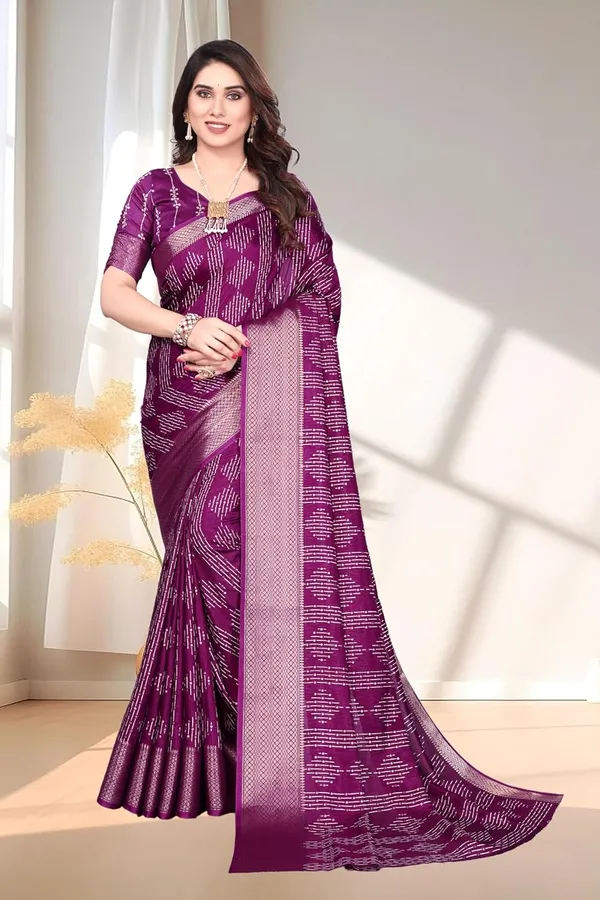 Purple_Silk_Blend_Printed_Dola_Silk_Saree_For_Women