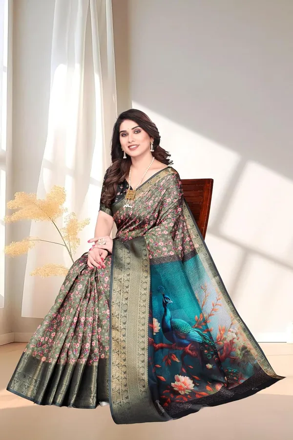 Multicolour_Silk_Blend_Printed_Dola_Silk_Saree_For_Women