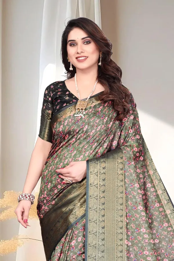 Multicolour_Silk_Blend_Printed_Dola_Silk_Saree_For_Women