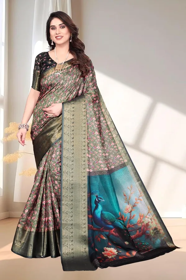 Multicolour_Silk_Blend_Printed_Dola_Silk_Saree_For_Women