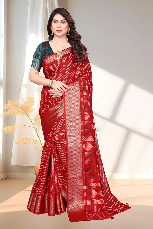 Red_Silk_Blend_Printed_Dola_Silk_Saree_For_Women