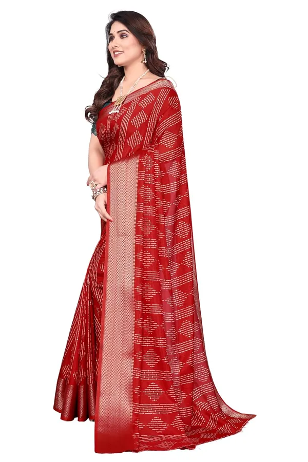 Red_Silk_Blend_Printed_Dola_Silk_Saree_For_Women