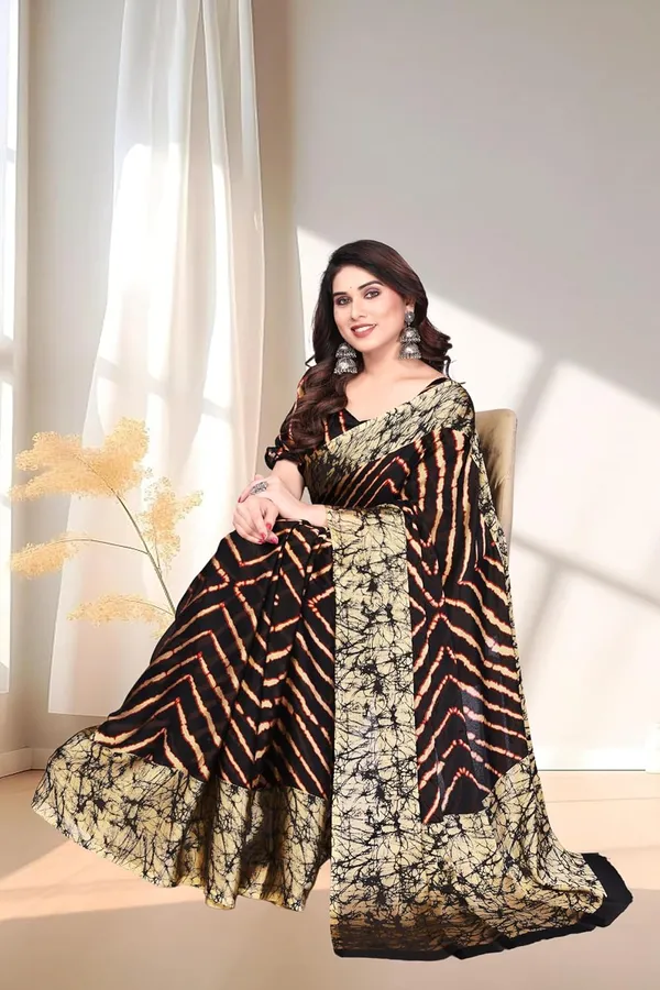 Black_Chiffon_Leheriya_Chiffon_Saree_For_Women
