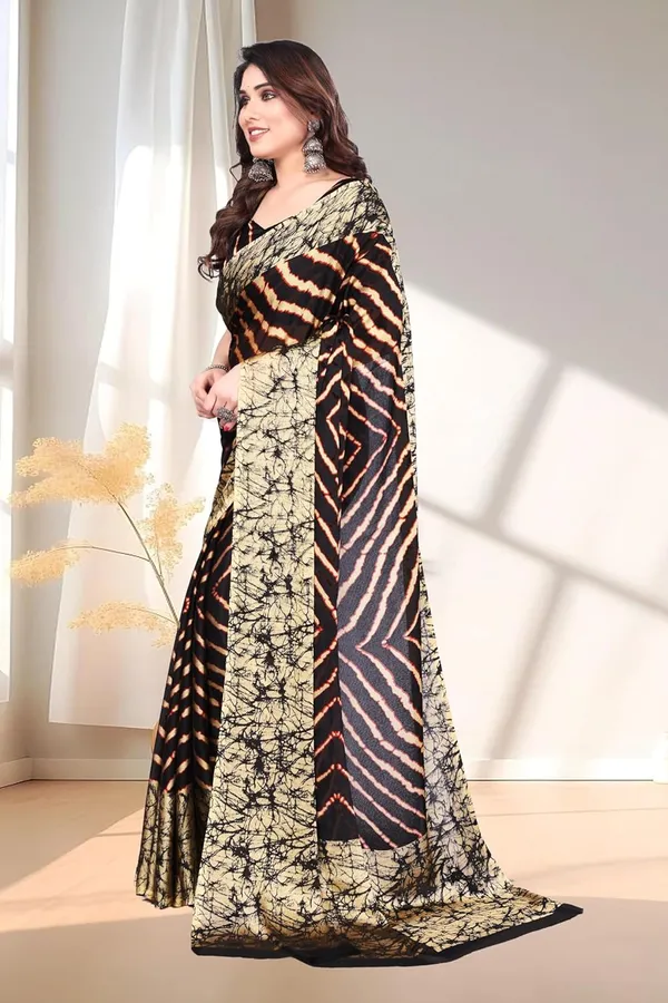 Black_Chiffon_Leheriya_Chiffon_Saree_For_Women