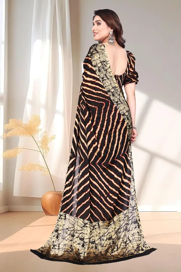 Black_Chiffon_Leheriya_Chiffon_Saree_For_Women