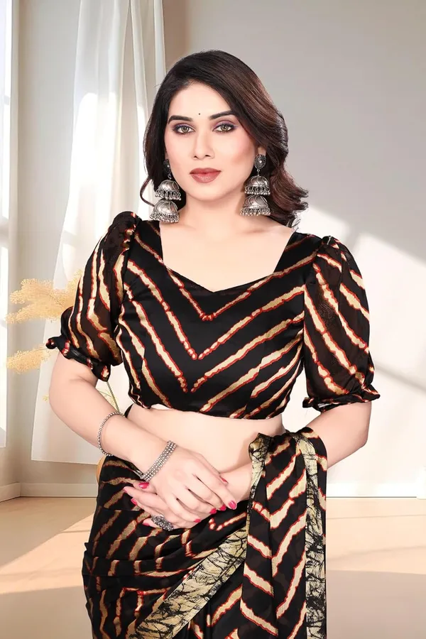 Black_Chiffon_Leheriya_Chiffon_Saree_For_Women