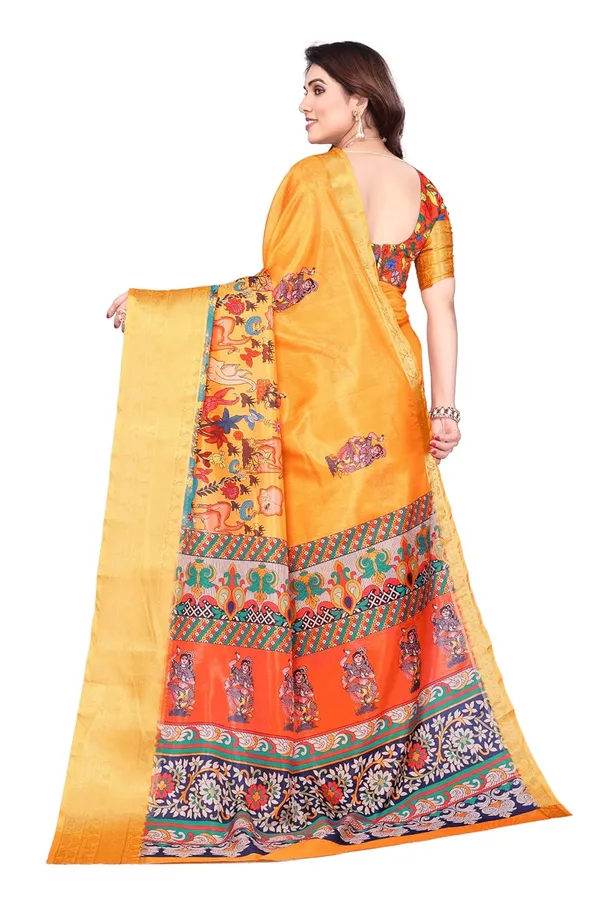 Orange_Silk_Blend_Printed_Dola_Silk_Saree_For_Women