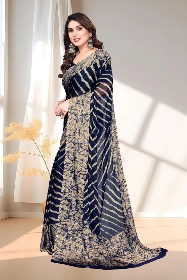 Navy_Blue_Chiffon_Leheriya_Chiffon_Saree_For_Women