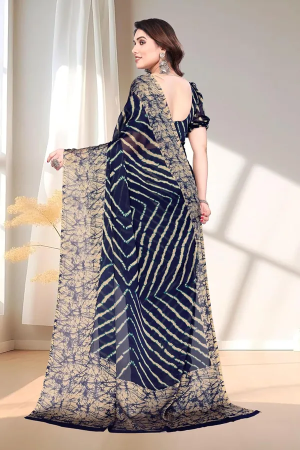 Navy_Blue_Chiffon_Leheriya_Chiffon_Saree_For_Women