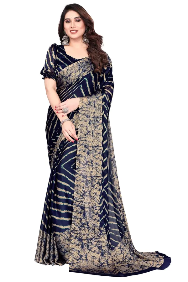 Navy_Blue_Chiffon_Leheriya_Chiffon_Saree_For_Women
