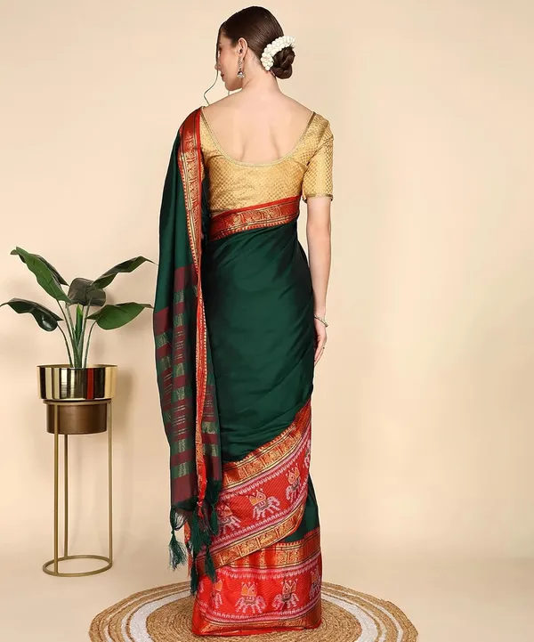 Bottle_Green_Cotton_Silk_For_Women