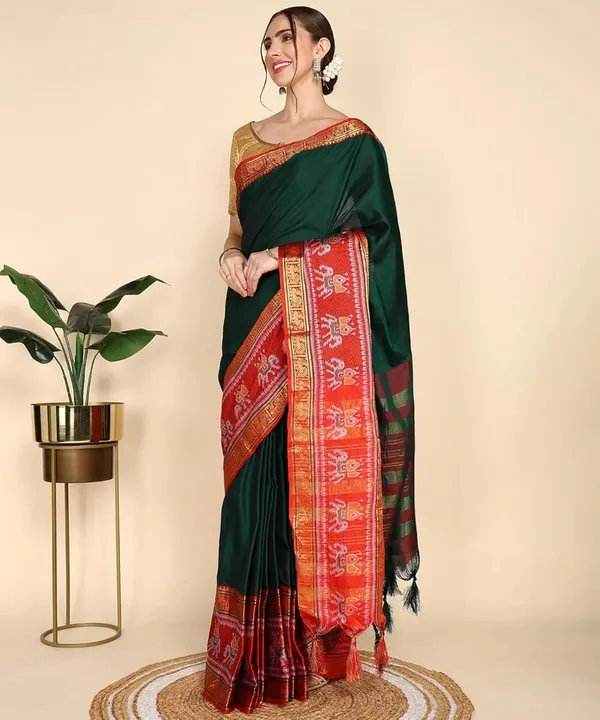 Bottle_Green_Cotton_Silk_For_Women