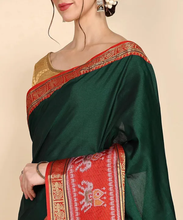 Bottle_Green_Cotton_Silk_For_Women