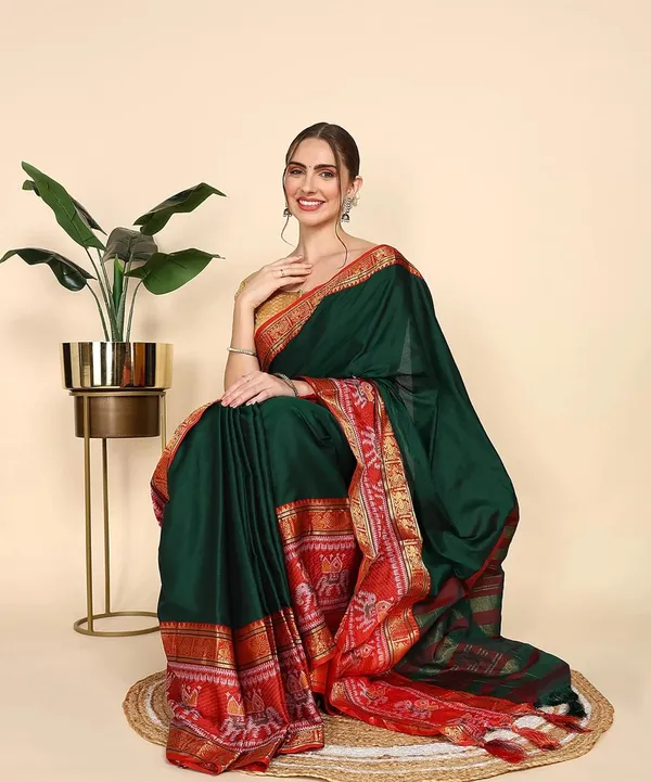 Bottle_Green_Cotton_Silk_For_Women