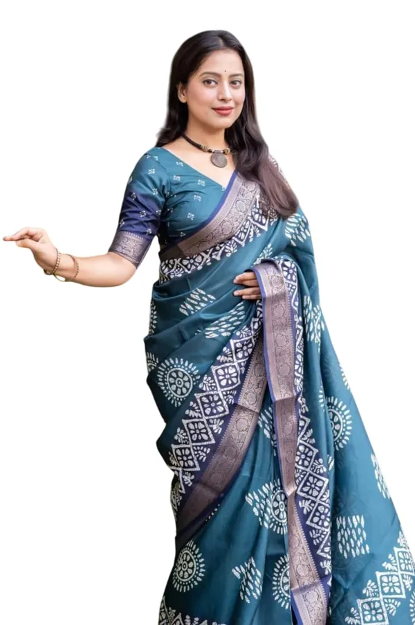 Light_Blue_Polyester_Bandhani_Dola_Silk_Saree_For_Women