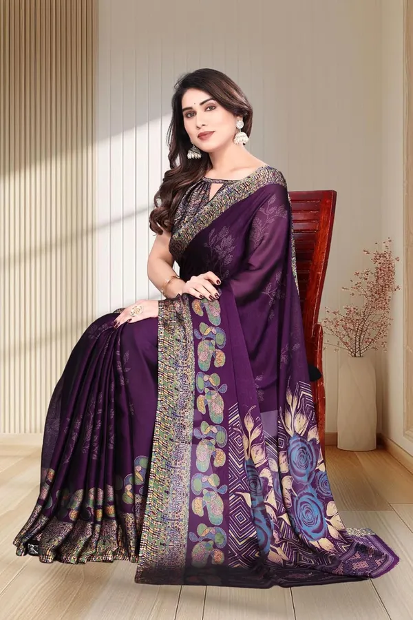 Purple_Chiffon_Narayanpet_Cotton_Silk_Saree_For_Women