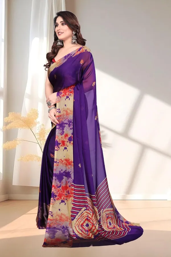 Blue_Polyester_Printed_Chiffon_Saree_For_Women