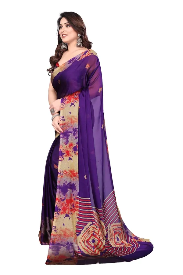 Blue_Polyester_Printed_Chiffon_Saree_For_Women