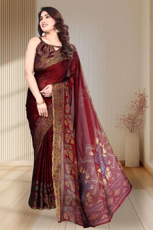 Maroon_Polyester_Printed_Dola_Silk_Saree_For_Women