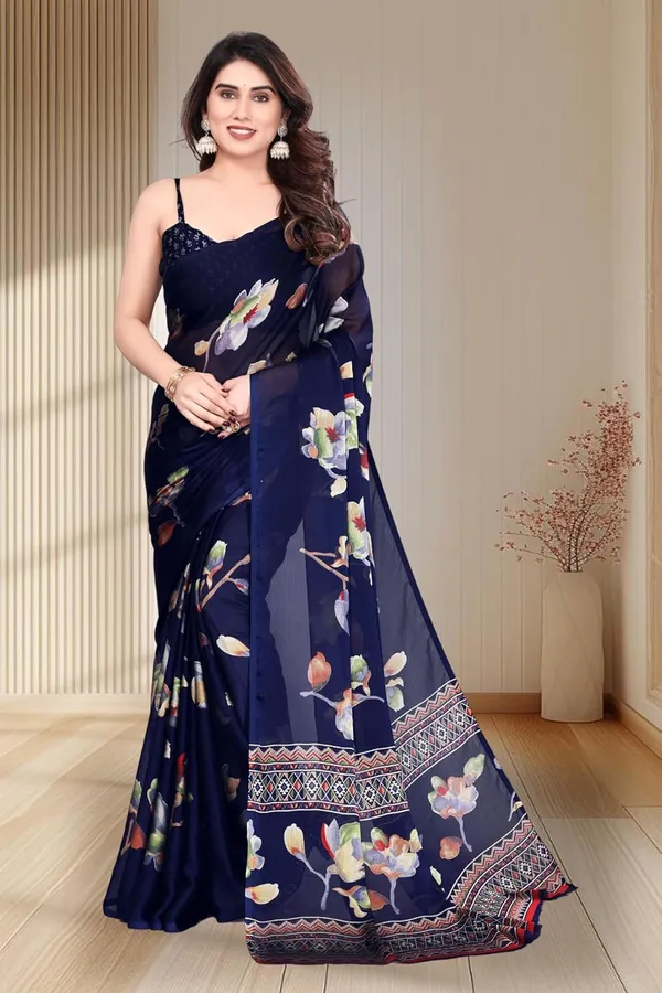 Dark_Blue_Polyester_Kerala_Kasavu_Saree_For_Women