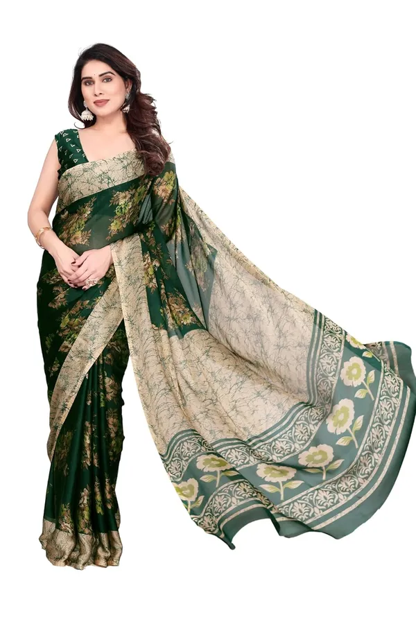 Dark_Green_Polyester_Bandhani_Dola_Silk_Saree_For_Women