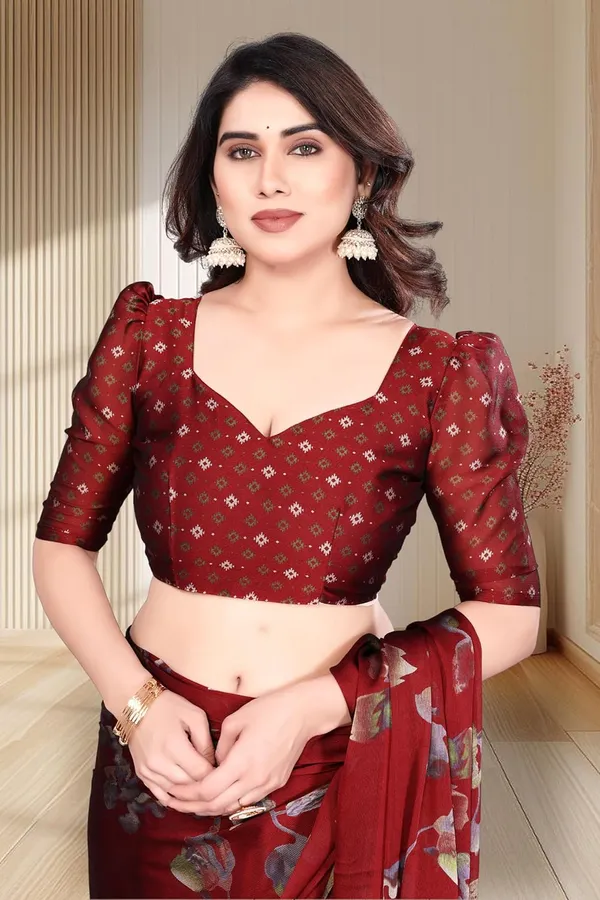 Maroon_Chiffon_Printed_Chiffon_Saree_For_Women