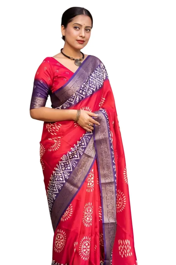 Pink_Polyester_Bandhani_Dola_Silk_Saree_For_Women