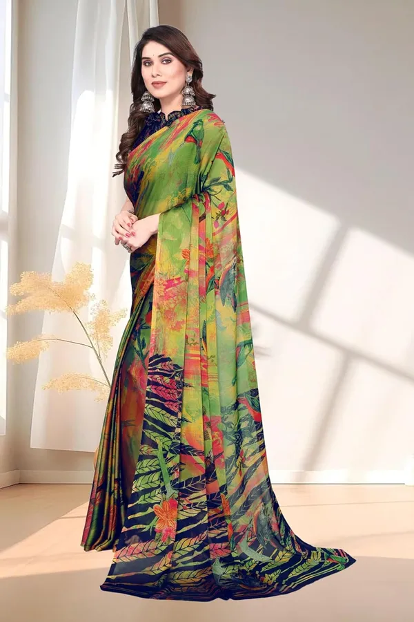 Green_Polyester_Printed_Chiffon_Saree_For_Women