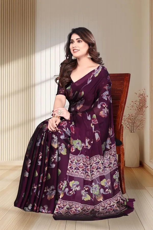 Dark_Wine_Chiffon_Printed_Chiffon_Saree_For_Women