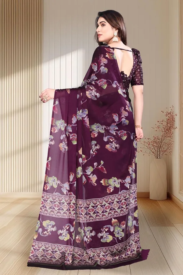 Dark_Wine_Chiffon_Printed_Chiffon_Saree_For_Women
