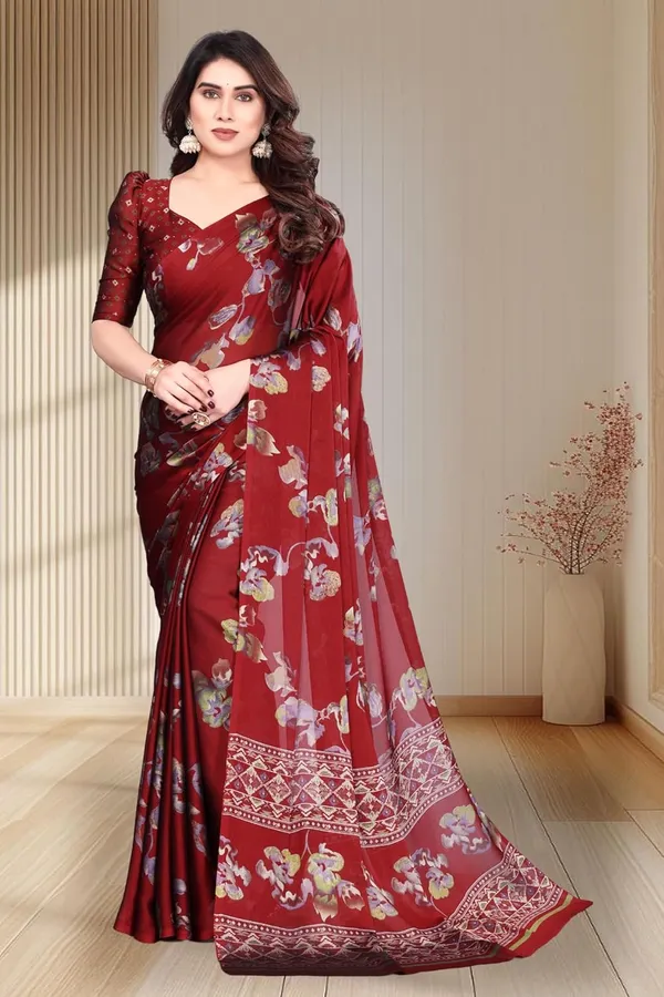 Maroon_Polyester_Printed_Chiffon_Saree_For_Women